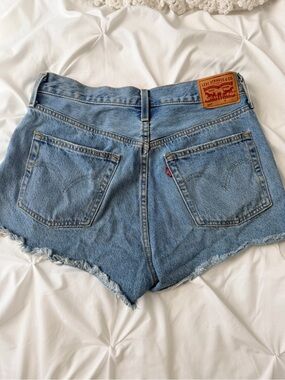 Levi's 501 Light Wash High-Rise Cutoff Jean Shorts